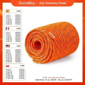 SucceBuy 220ft Dual-Weave Polyester Rope 48-Strand Outdoor Accessories