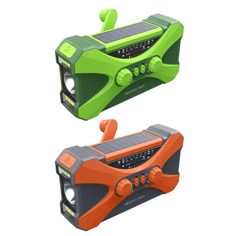 Portable 10000mAh charger Radio Solar Hand Crank LED