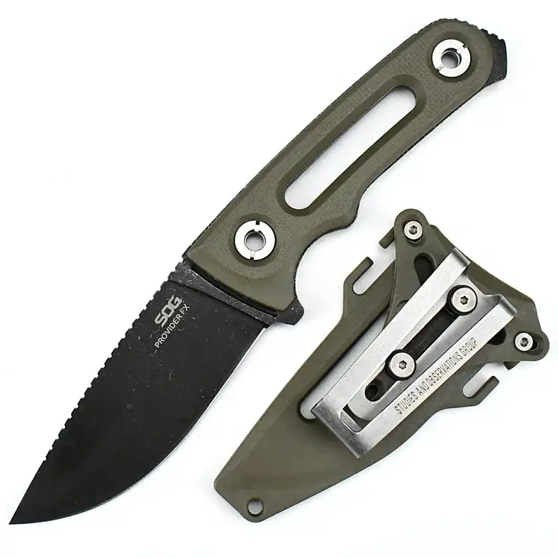 Outdoor Knife Tactical Portable Carry Camping Defensive Nylon Fiberglass + Steel Clip
