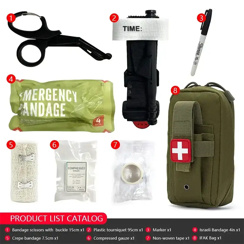 8pcs IFAK Tactical Molle Pouch Survival