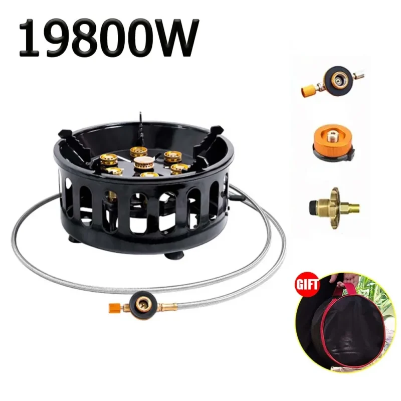 19800W 7-Core Camping Stove High-Power Strong Fire Portable