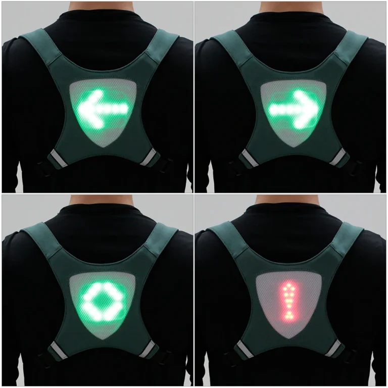 USB Reflective Vest Backpack with LED Turn Signal - Image 6