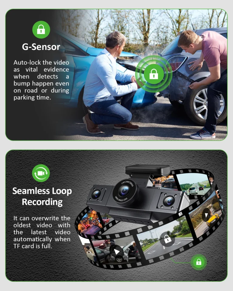 Video Recorder Three Lens Car Camera - Image 3