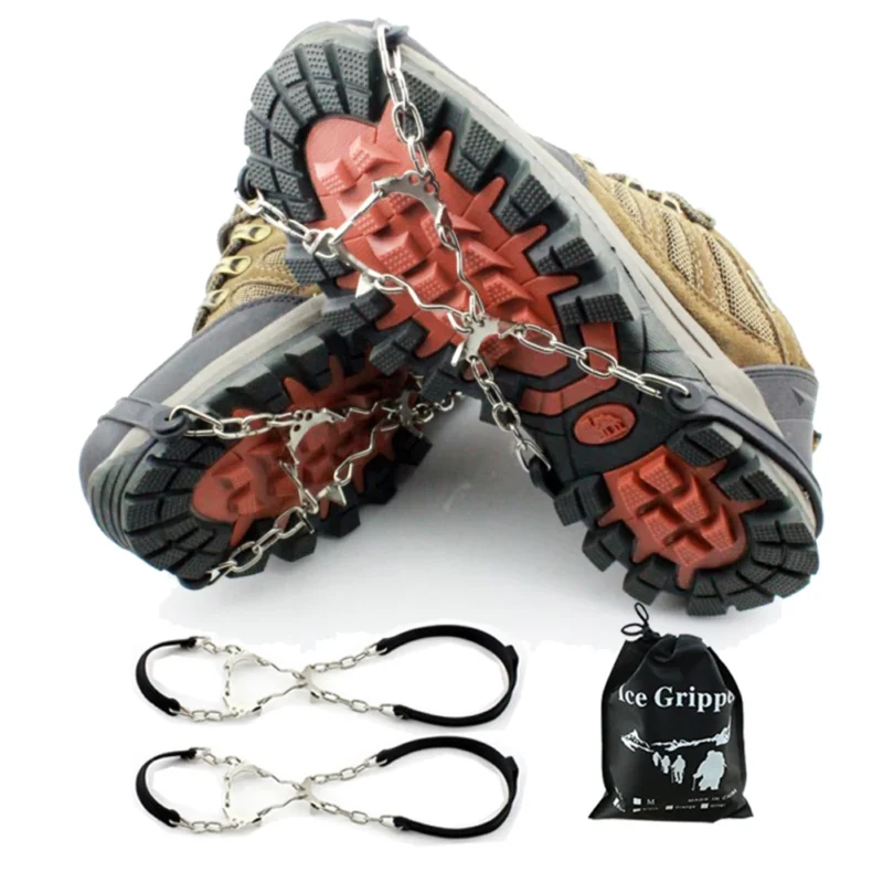 Anti Slip Ice Gripper Climbing Crampons 6 Teeth Steel