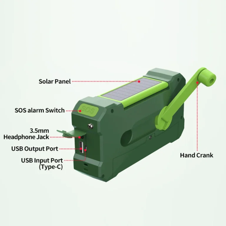 Portable 10000mAh charger Radio Solar Hand Crank LED - Image 4