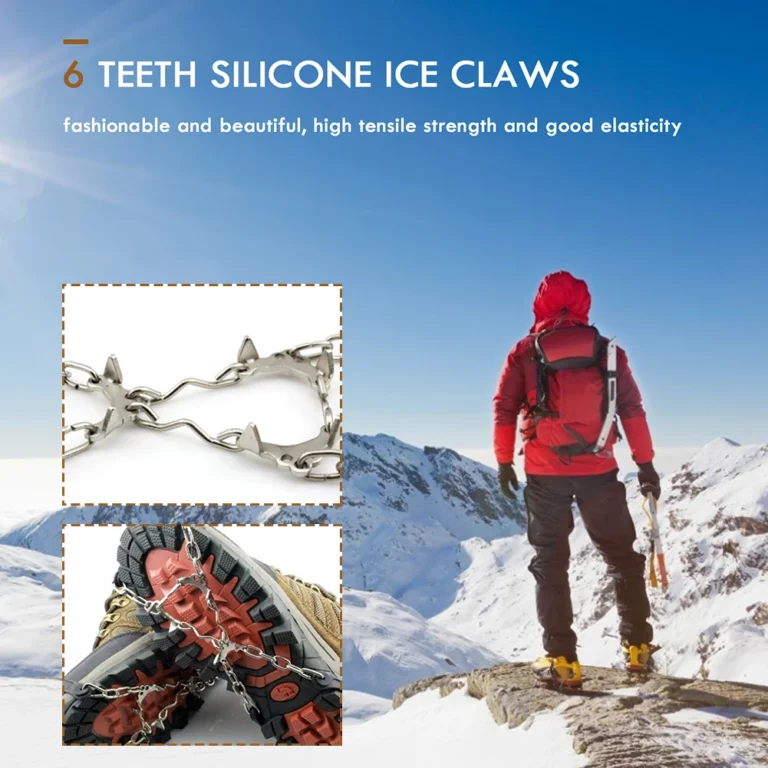 Anti Slip Ice Gripper Climbing Crampons 6 Teeth Steel - Image 6