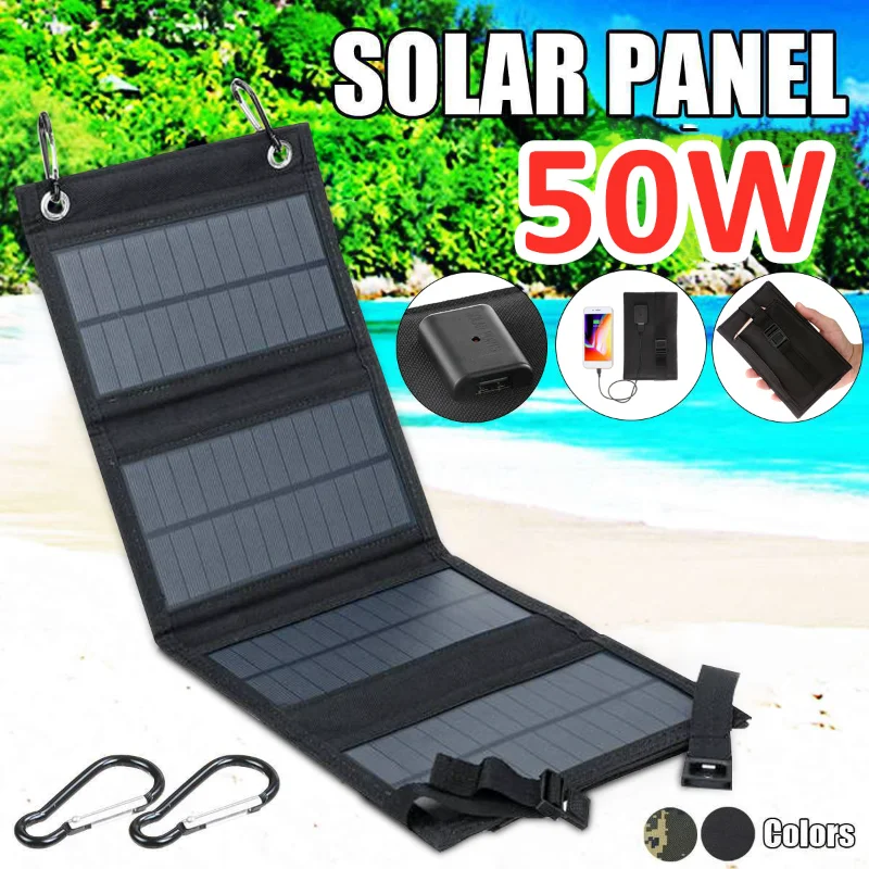 50W Portable Solar Panel Folding Bag