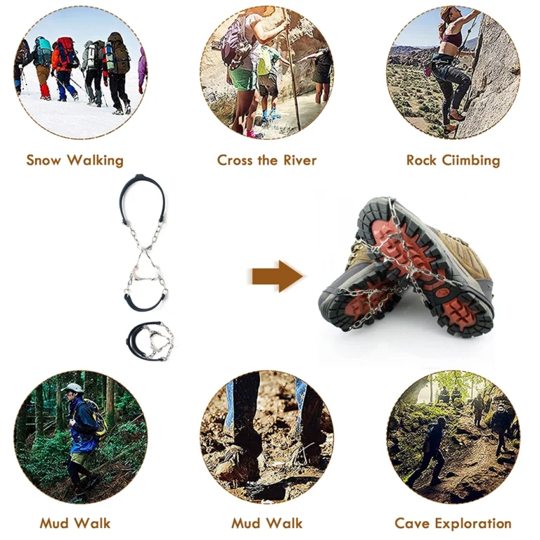 Anti Slip Ice Gripper Climbing Crampons 6 Teeth Steel - Image 3