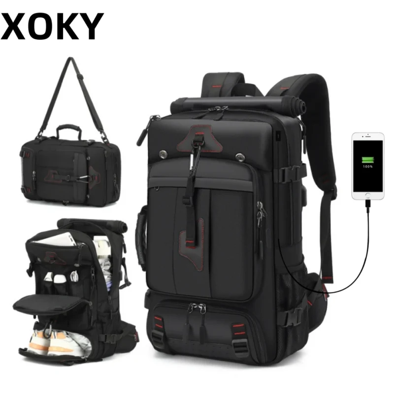 80L Travel Backpack Large Capacity Multiple Storage Spaces