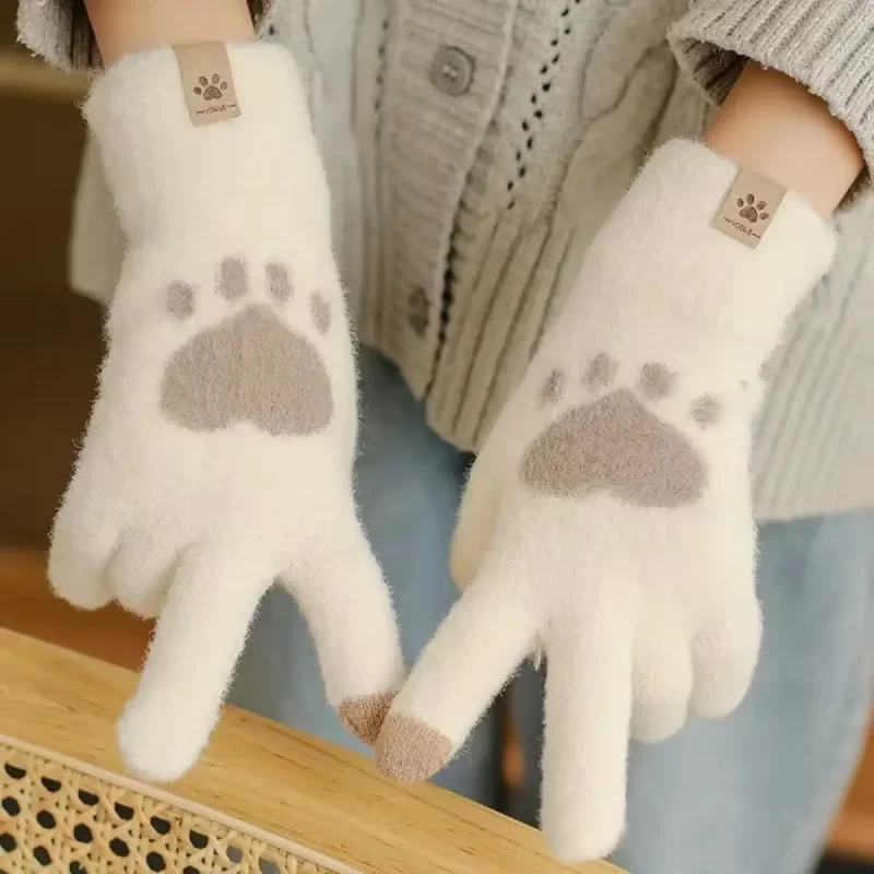 Winter Cat Paw Gloves Warm Mittens Fashion