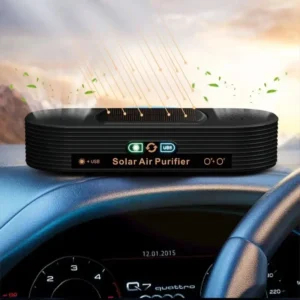 Solar/USB Car Air Purifier Auto-Switch Dual Power