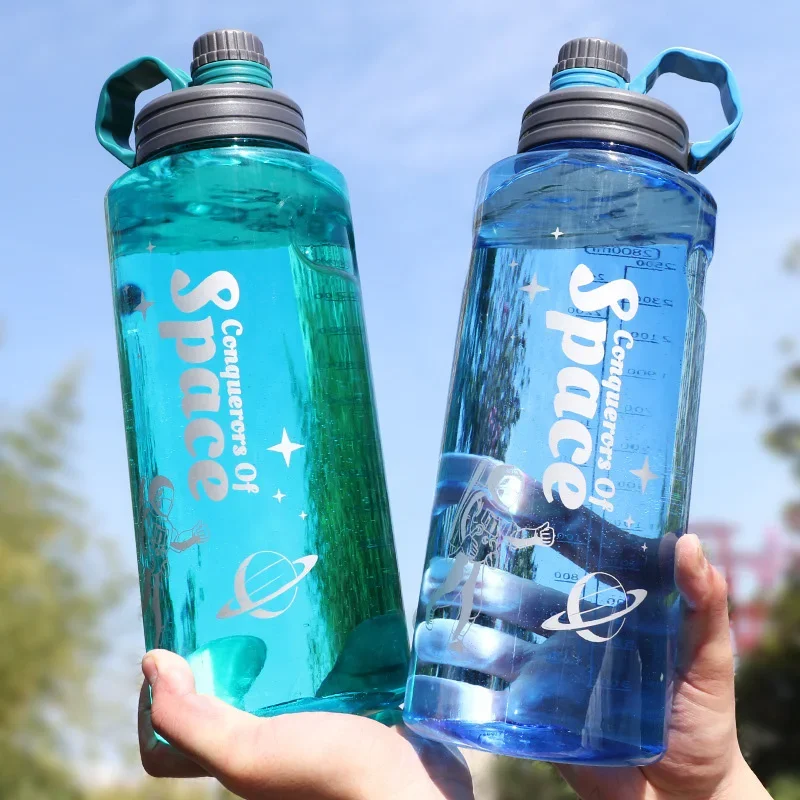 Large Capacity Sports Water Bottle with Filter Plastic