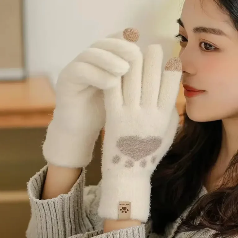 Winter Cat Paw Gloves Warm Mittens Fashion - Image 6