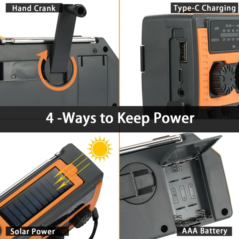 Solar Power Hand Crank Radio AM/FM/WB - Image 4
