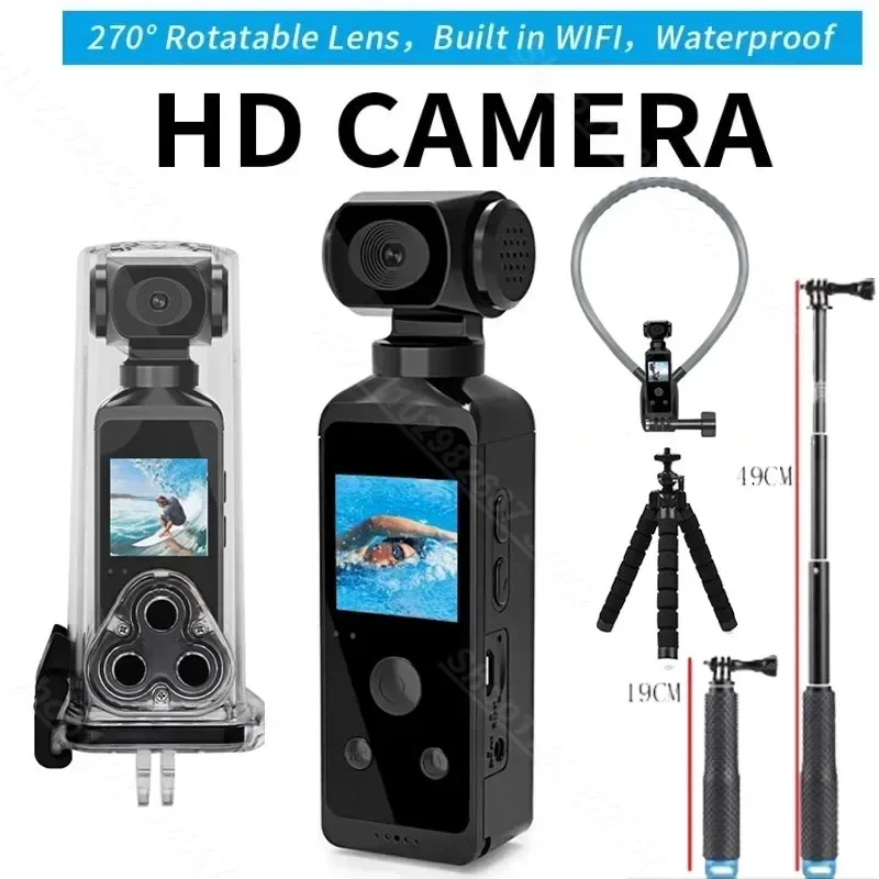 4K Ultra HD Pocket Action Camera 270° Rotatable Vlog