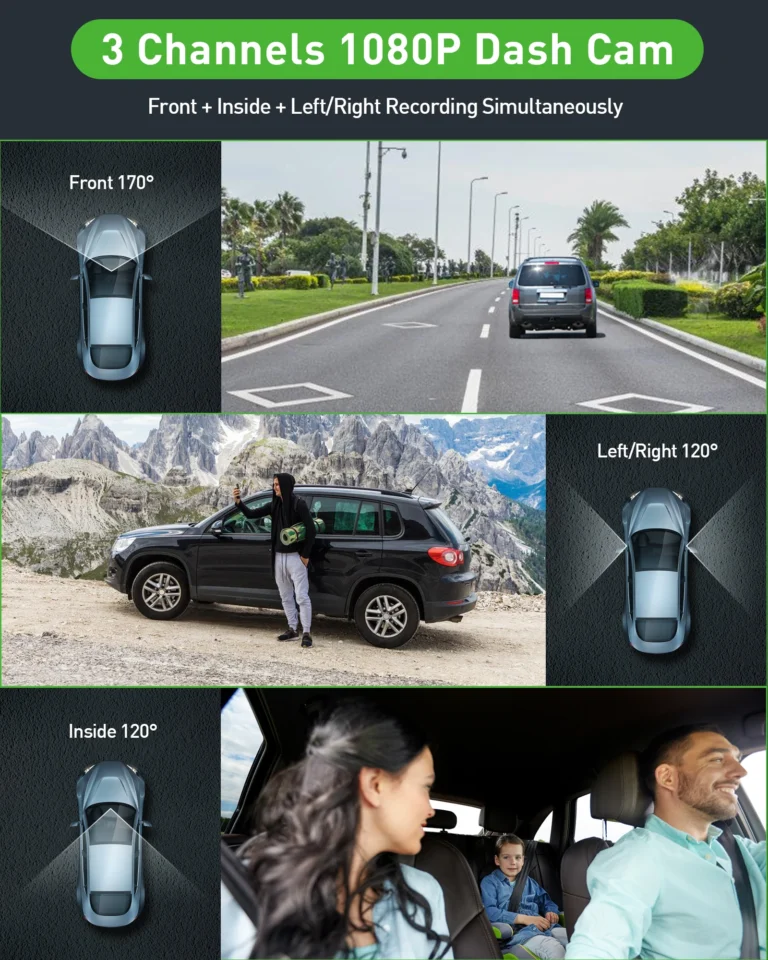 Video Recorder Three Lens Car Camera - Image 2