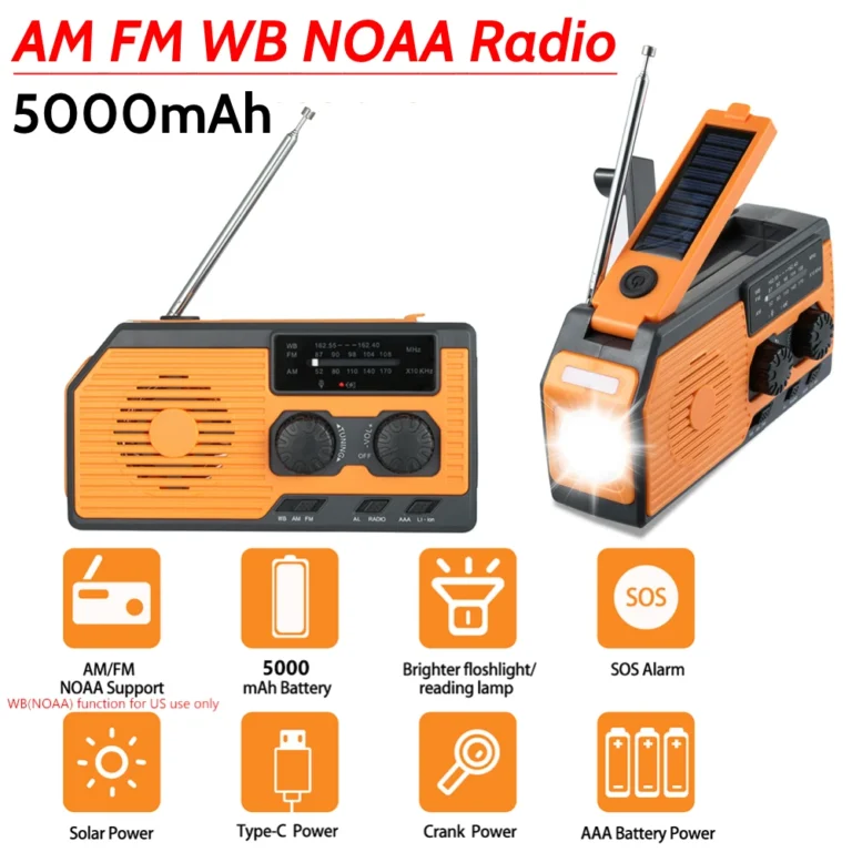 Solar Power Hand Crank Radio AM/FM/WB - Image 2