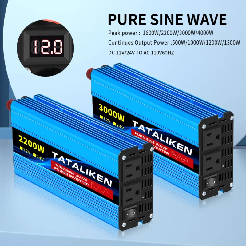 12V24V  To 110V AC Pure Sine Power Inverter