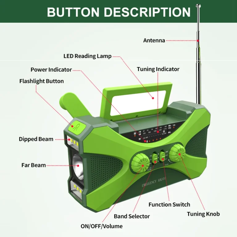 Portable 10000mAh charger Radio Solar Hand Crank LED - Image 3