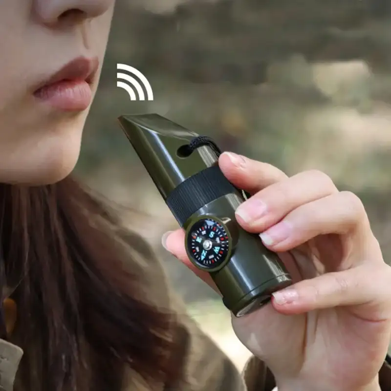 7-in-1 Multi-Function Portable Survival Whistle High-strength Compass