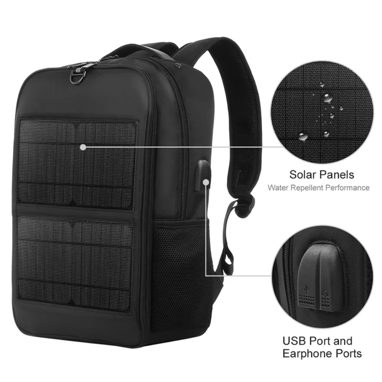 Solar Backpack with 14W Solar Panel Dual USB Port - Image 3