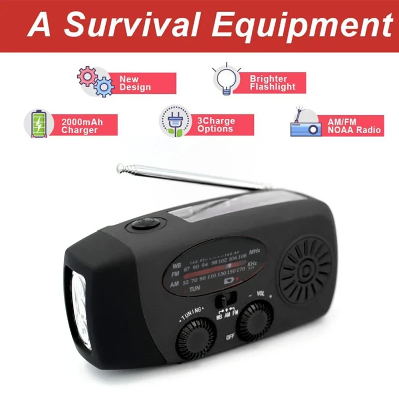 Emergency Hand Crank Weather Radio Portable Hand
