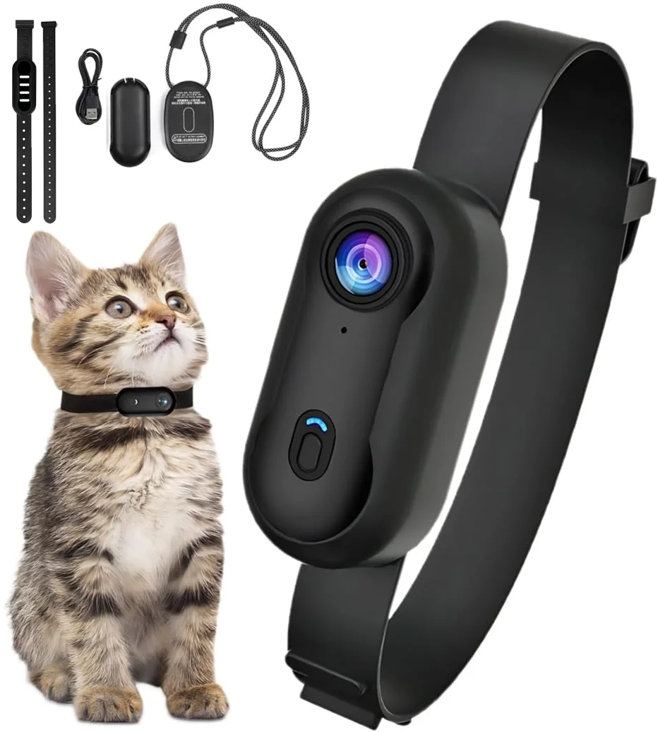 4K HD Mini Pet Collar Camera Wide Angle Lens