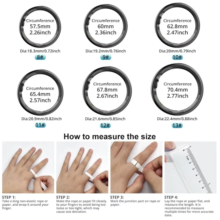 Smart Ring with Heart Rate Blood Oxygen,Skin Temperature Monitor - Image 2